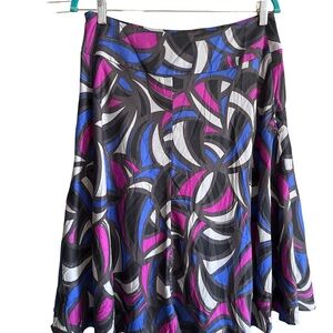 Madison Multicolor Abstract Skater Skirt
